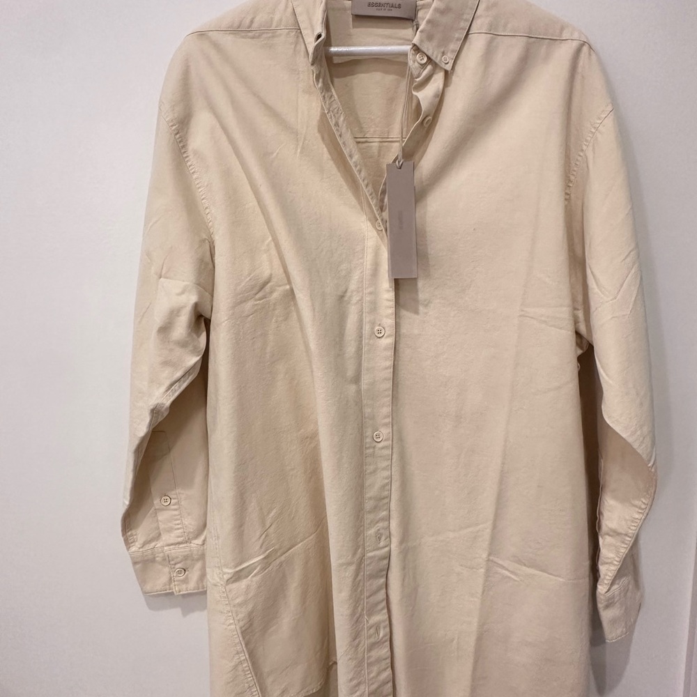 Fear of God ESSENTIALS Women's Cream Oxford Button Down Shirt